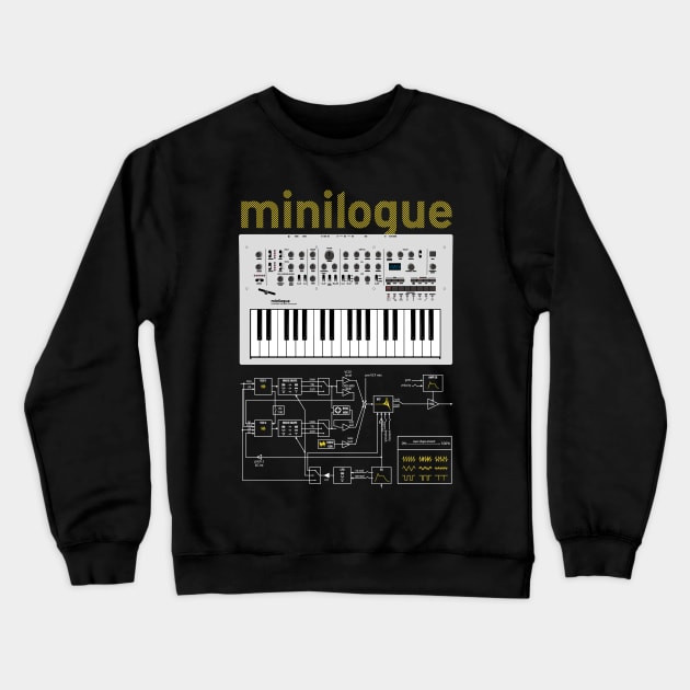 Minilogue Yellow Crewneck Sweatshirt by Synthshirt